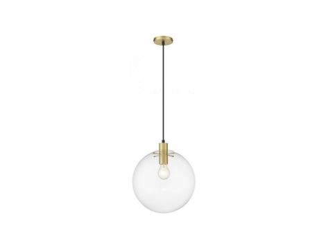 Elegancka lampa PUERTO złota z szklanym transparentnym kloszem na E27 LP-004/1P L GD Light Prestige