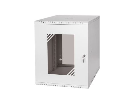 Szafa wisząca RACK 19 12U 450mm drzwi szklane szara BOX