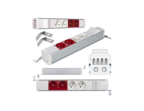 Simon 480 Listwa zasilająca na 4 gniazda (2x DATA) + 2 gniazda RJ45 biała