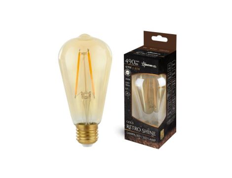 Żarówka LED E27 230V 4,9W ST58 EDISON COG Gold Retro Shine ciepła