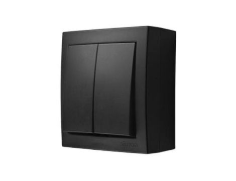 Aquaclick Łącznik świecznikowy bryzgoszczelny IP44 czarny mat 10AX