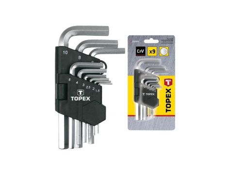 Klucze hex 1,5-10 mm stal CrV (zestaw 9 szt.) 35D955