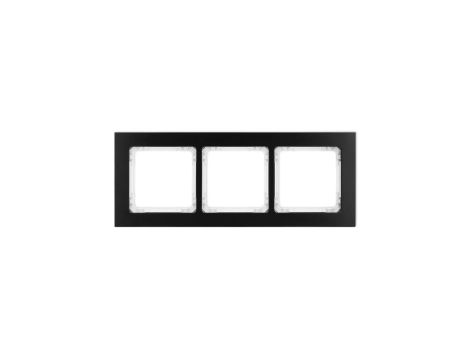 DECO Ramka uniwersalna potrójna - aluminium szczotkowane (ramka: czarna spód: biały) 12-0-DRA-3