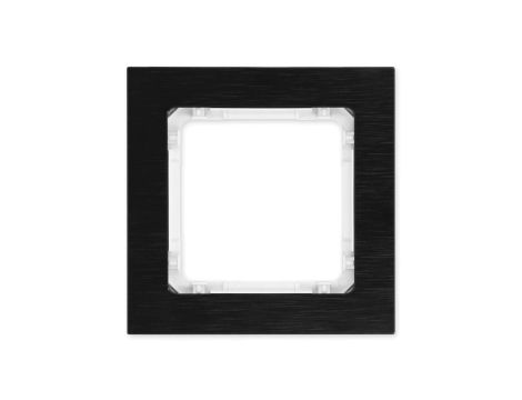 DECO Ramka uniwersalna pojedyncza - aluminium szczotkowane (ramka: czarna spód: biały) 12-0-DRA-1