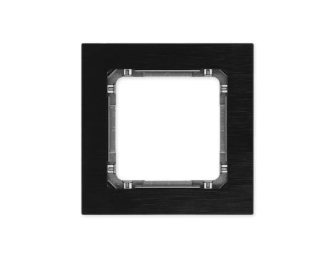 DECO Ramka uniwersalna pojedyncza - aluminium szczotkowane (ramka: czarna spód: grafitowy) 12-11-DRA-1