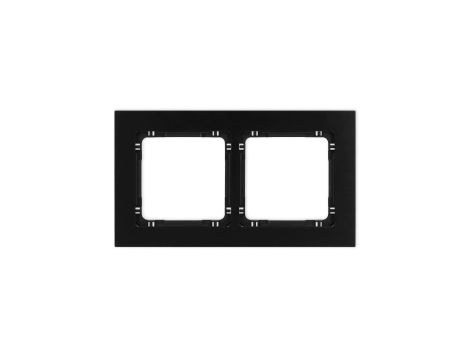 DECO Ramka uniwersalna podwójna - aluminium szczotkowane (ramka: czarna spód: czarny) 12-12-DRA-2