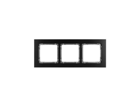 DECO Ramka uniwersalna potrójna - aluminium szczotkowane (ramka: czarna spód: grafitowy) 12-11-DRA-3