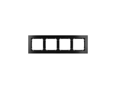 DECO Ramka uniwersalna poczwórna - aluminium szczotkowane (ramka: czarna spód: czarny) 12-12-DRA-4