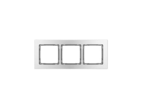 DECO Ramka uniwersalna potrójna - aluminium szczotkowane (ramka: srebrna spód: grafitowy) 7-11-DRA-3