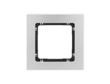 DECO Ramka uniwersalna pojedyncza - aluminium szczotkowane (ramka: srebrna spód: czarny) 7-12-DRA-1