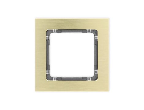 DECO Ramka uniwersalna pojedyncza - aluminium szczotkowane (ramka: kolor mosiężny spód: grafitowy) 8-11-DRA-1