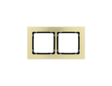 DECO Ramka uniwersalna podwójna - aluminium szczotkowane (ramka: kolor mosiężny spód: czarny) 8-12-DRA-2