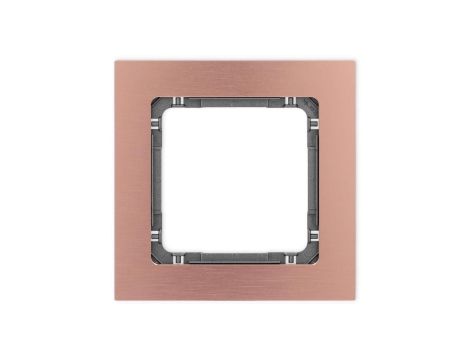 DECO Ramka uniwersalna pojedyncza - aluminium szczotkowane (ramka: kolor miedziany spód: grafitowy) 9-11-DRA-1