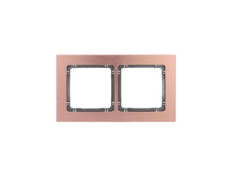 DECO Ramka uniwersalna podwójna - aluminium szczotkowane (ramka: kolor miedziany spód: grafitowy) 9-11-DRA-2