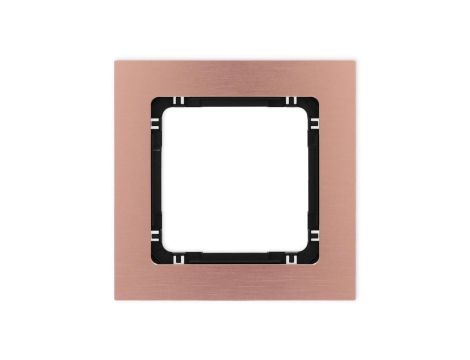 DECO Ramka uniwersalna pojedyncza - aluminium szczotkowane (ramka: kolor miedziany spód: czarny) 9-12-DRA-1