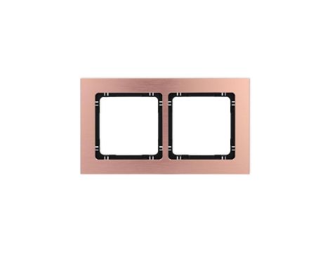 DECO Ramka uniwersalna podwójna - aluminium szczotkowane (ramka: kolor miedziany spód: czarny) 9-12-DRA-2