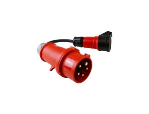 Kabel przejściowy 30cm z wtyczki 230V/16A/5P na gniazdo 16A/230V Schuko system niemiecki adapter Doktorvolt 6114