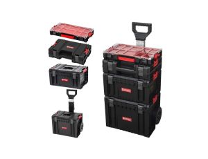 Zestaw skrzynek modułowych na kółkach 4w1 ( Skrzynia CART 2.0 + Toolbox 2.0 + Toolcase + Organizer 100 ) QBRICK SYSTEM