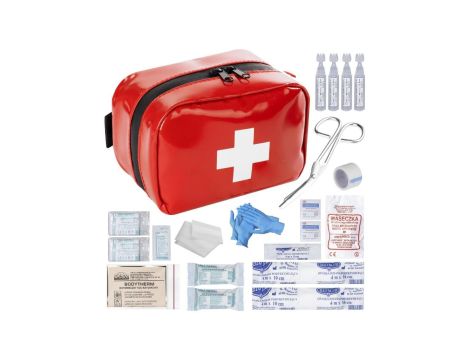 Apteczka pierwszej pomocy turystyczna wodoodporna typ 350 mała i lekka czerwona MEDAID