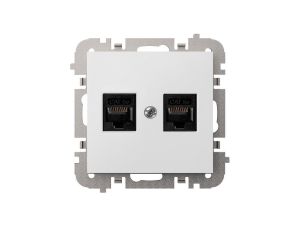 SANTRA gniazdo komputerowe 2x RJ45 bez ramki podtynkowe biały 4149-10