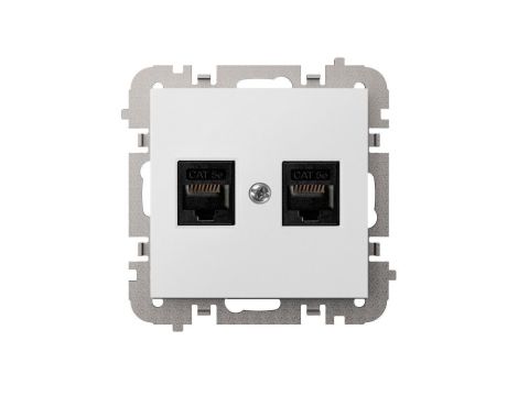 SANTRA gniazdo komputerowe 2x RJ45 bez ramki podtynkowe biały 4149-10