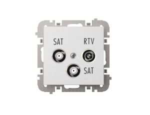 SANTRA Gniazdo antenowe R-TV-2xSAT końcowe bez ramki podtynkowe biały 4160-10