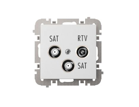 SANTRA Gniazdo antenowe R-TV-2xSAT końcowe bez ramki podtynkowe biały 4160-10