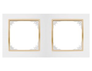 SANTRA ramka podwójna biały/złoty 4172-27