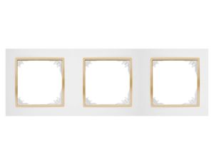 SANTRA ramka potrójna biały/złoty 4173-27