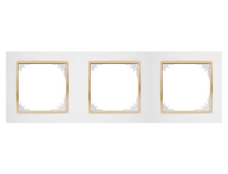 SANTRA ramka potrójna biały/złoty 4173-27