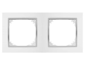SANTRA ramka podwójna biały/chrom 4172-26