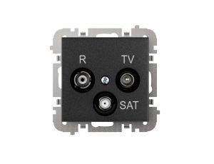 SANTRA Gniazdo antenowe R-TV-SAT końcowe bez ramki podtynkowe czarny 4153-19