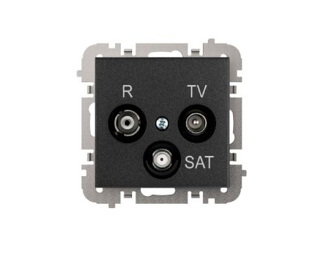 SANTRA Gniazdo antenowe R-TV-SAT końcowe bez ramki podtynkowe czarny 4153-19