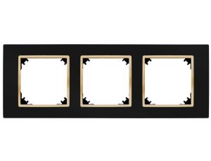 SANTRA ramka potrójna czarny/złoty 4173-47