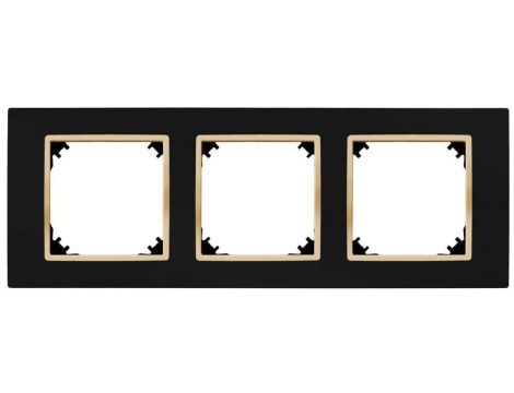 SANTRA ramka potrójna czarny/złoty 4173-47