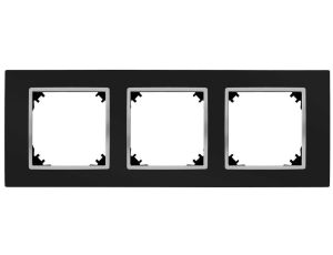 SANTRA ramka potrójna czarny/chrom 4173-46