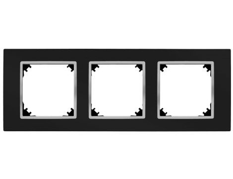 SANTRA ramka potrójna czarny/chrom 4173-46