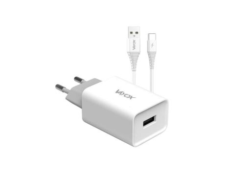 Ładowarka sieciowa 2x USB 5V 2.1A + kabel usb typ C 1m VA0052C Vayox