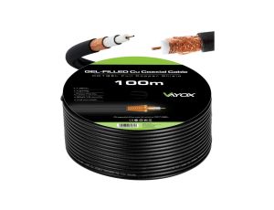 Przewód koncentryczny 1.02 Cu + 32x0.12mm Cu CC1-100GEL czarny Vayox 100m