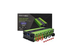 Qoltec Przetwornica napięcia Monolith ładowanie baterii UPS 2000W 4000W 12V na 230V Czysty Sinus LCD