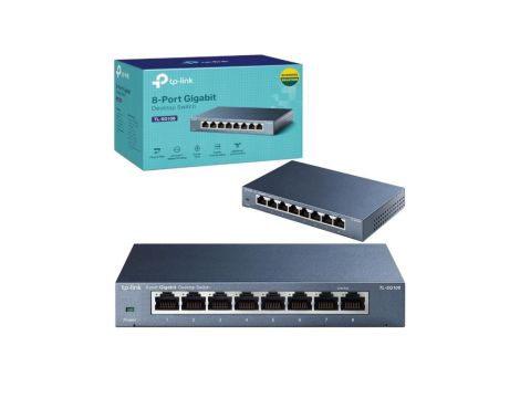 Switch desktop 8x port RJ45 (Gigabit Ethernet) przełącznik niezarządzalny TP-Link TL-SG108
