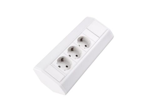Gniazdo meblowe, blatowe 3x Schuko przedłużacz narożny 1,8m biały CORNER BOX