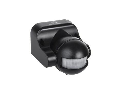 Czujnik ruchu PIR Maclean, na podczerwień, IP44, czarny, zasięg 12m, max. obciążenie 800/1200W, MCE358 B