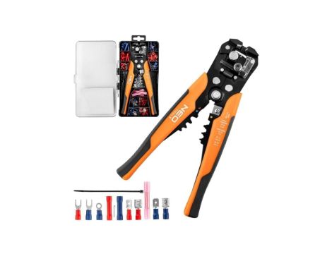 Automatyczny ściągacz izolacji uniwersalny 0,5-6mm2 do kabli solarnych PV czołowy 205mm z akcesoriami 01-542 NEO