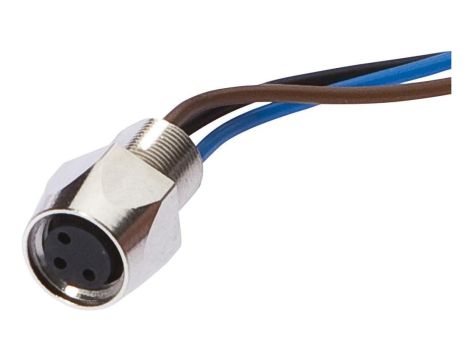 AV98A213, akcesoria, Wbudowane gniazdo, kompletne, 36V, -25-90C, M8 3pin, IP68, Mocowanie śrubowe M8, Długość żył 0,5m