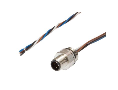 AV98C640, akcesoria, Wbudowana wtyczka, kompletna, -30-90C, M12 4pin, IP67, Przyłącze śrubowe PG9, Długość żył 0,5m