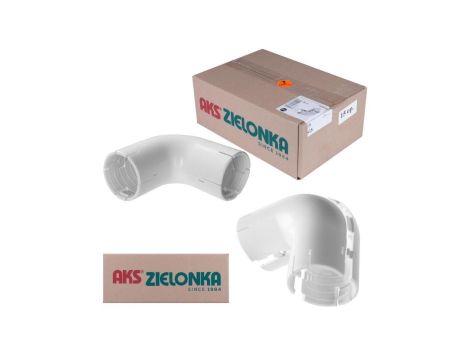 Łącznik składany kątowy LSK 20 biały do rur sztywnych (RL i RLM) oraz karbowanych (RKGL i RKGS) AKS opakowanie 15szt