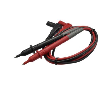 Kable przewody pomiarowe do miernika (wtyk kątowy typu BANAN / Sonda pomiarowa) HQ 2x 0,8m czarny + czerwony T-3033