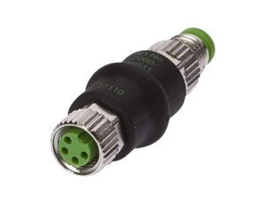 VK000039, Adapter, M8 żeński 4pin prosty, M8 męski 3pin prosty, 24V, -25-85C, IP67