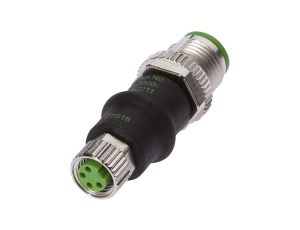 VK000040, Adapter, M8 żeński 4pin prosty, M12 męski 4pin prosty, 24V, -25-85C, IP67
